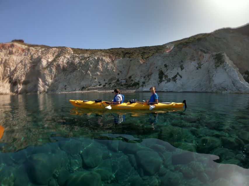 Santorini: Sea Caves Kayak Trip with Snorkeling and Picnic - Learning to kayak before reaching the caves