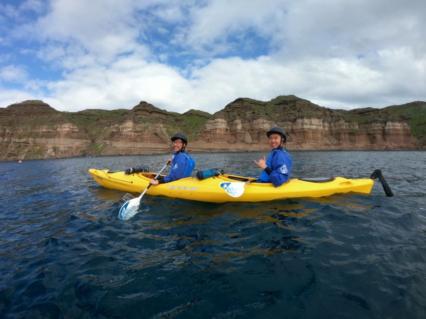 Santorini: Sea Caves Kayak Trip with Snorkeling and Picnic - Akrotiri’s caves and volcanic rock formations