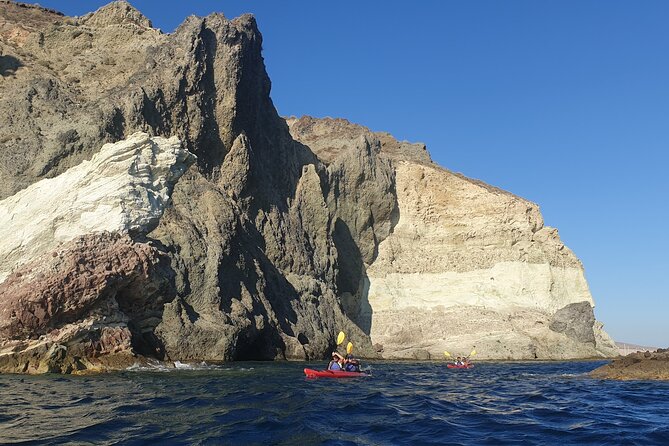 Santorini Sea Kayak - South Discovery, Small Group incl. Sea Caves and picnic - Sunset paddling and the question of timing