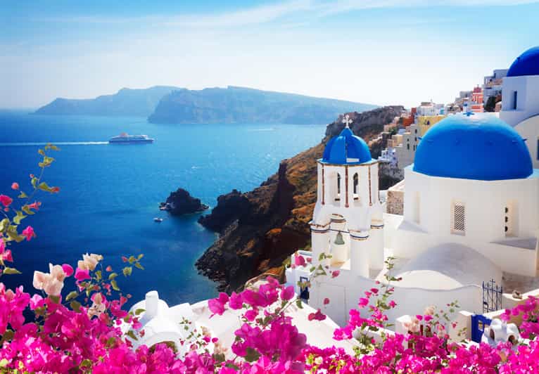 Santorini: Shore Trip to Bypass Cable Car with Boat Transfer - Firostefani gives you an early Caldera view