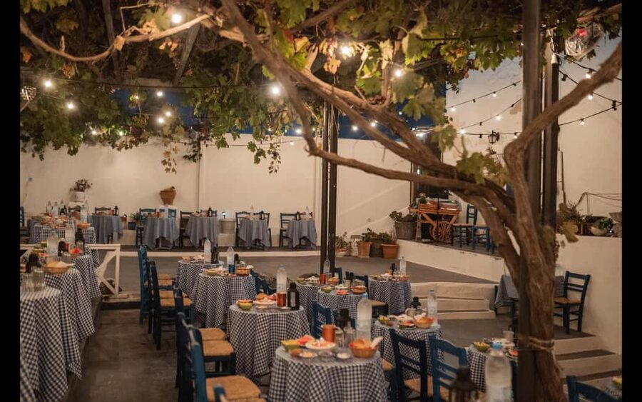 Santorini: The Greek Wedding Show Entry Tickets - Arriving at The White Door Theatro in Fira