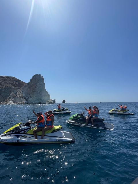 Santorini:Volcanic Beaches Cruise With Jet Ski - Mesa Pigadia, Mauro Vouno, and the open coastline