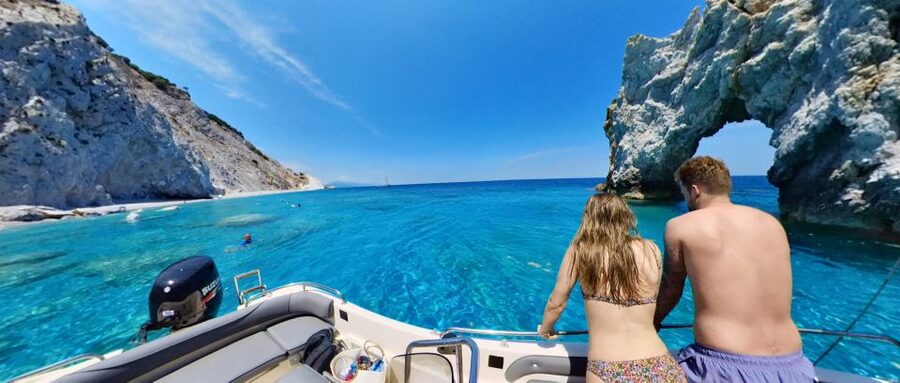Skiathos: Private Lalaria Beach and Caves Speedboat Tour - A 30-minute swim at the first secret stop