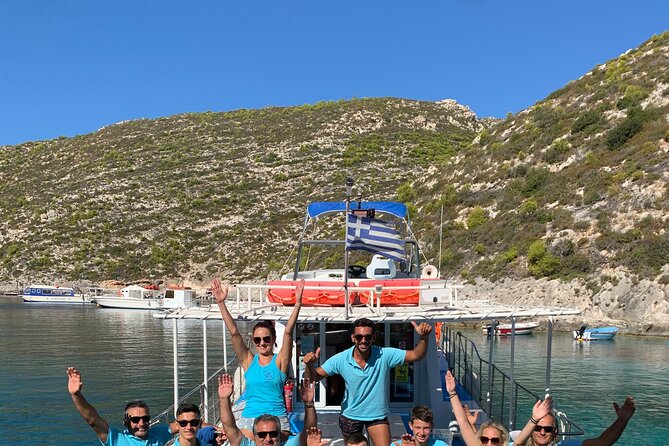 Zakynthos boat tour:Shipwreck& Local blue caves with 3 Swim Stops - Three swimming stops in clear Zakynthos water