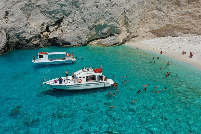Zakynthos boat tour:Shipwreck& Local blue caves with 3 Swim Stops - What the $36.30 price gets you