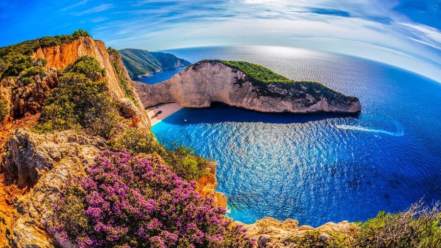 Zakynthos: early morning Shipwreck,Blue Caves and view point - A traditional lunch near Anafonitria