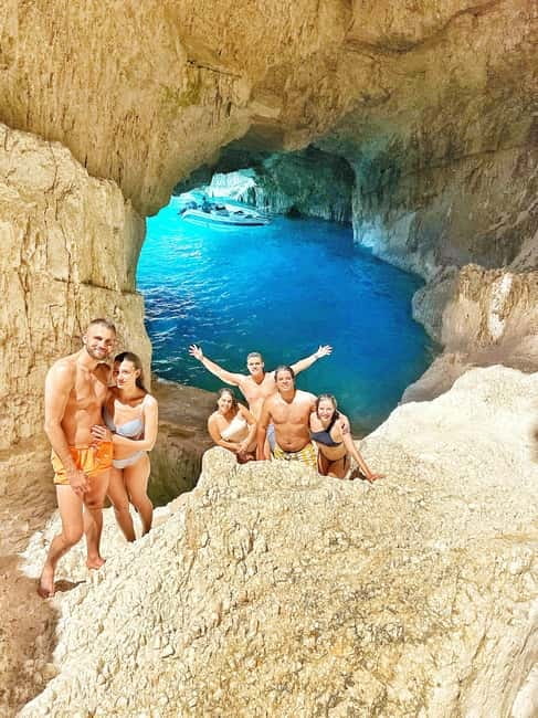 Zakynthos: Semi Private Shipwreck & Blue Caves Max 10 guests - The Navagio viewpoint is the day’s essential photo stop
