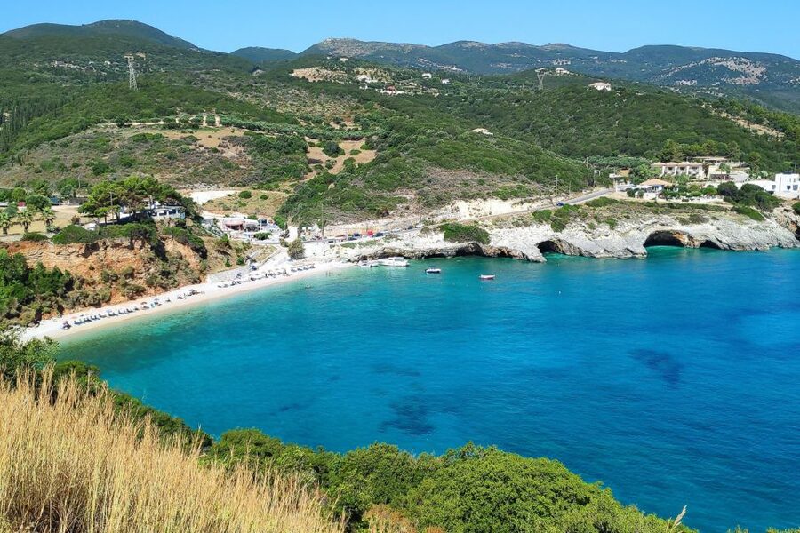 Zakynthos Small Group Tour Shipwreck & Blue Caves Land & Sea - Blue Caves, clear water, and swimming stops